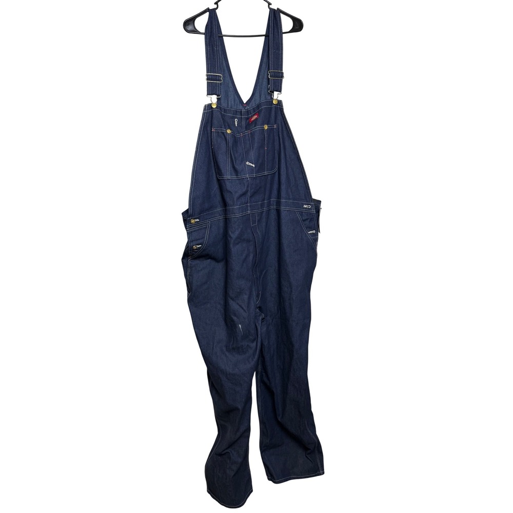 Dickies Mens Indigo Bib Overalls 83294NB Blue Denim Workwear 50x32 NWT